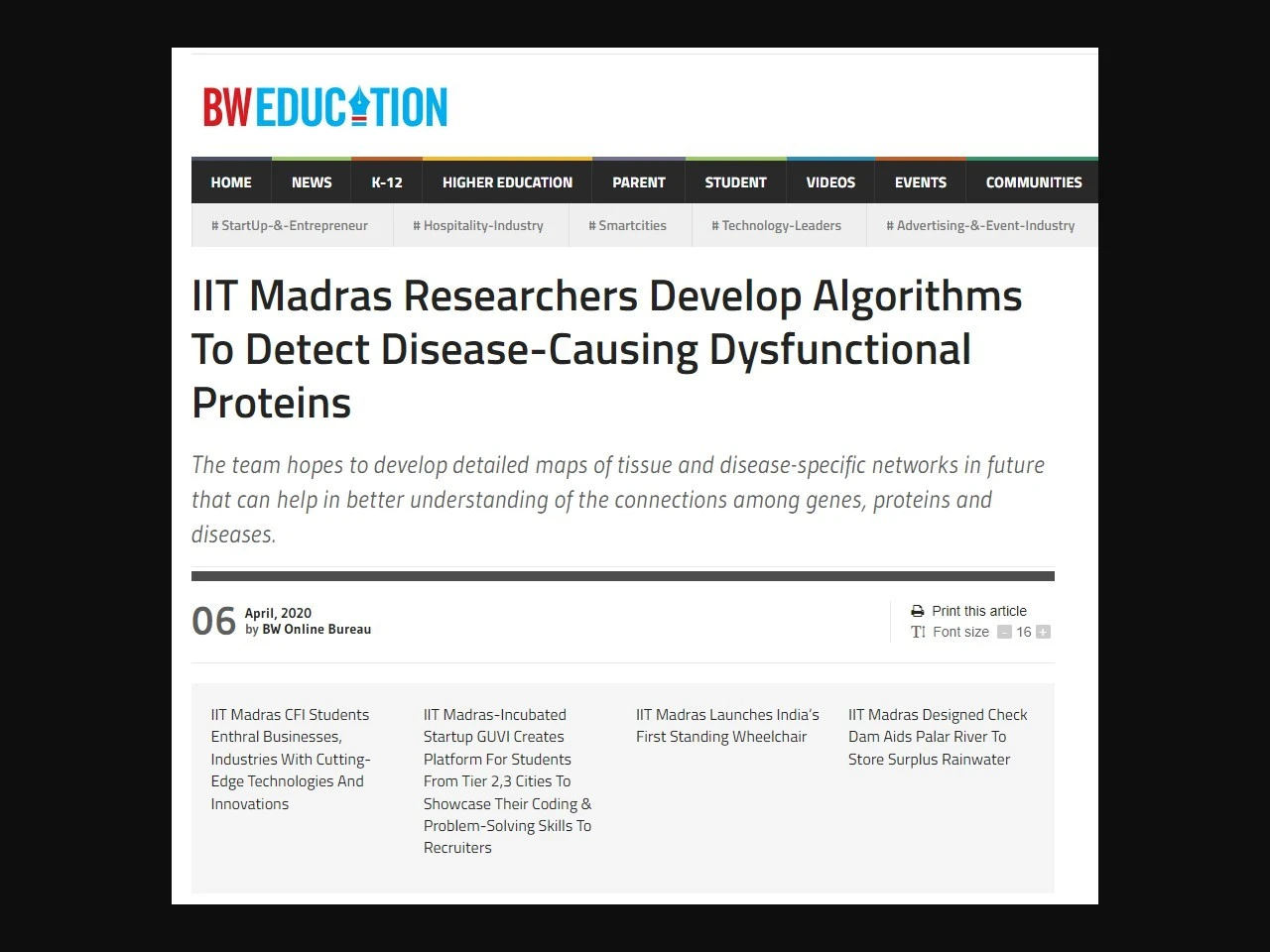 IIT Madras Researchers Develop Algorithms To Detect Disease-Causing Dysfunctional Proteins