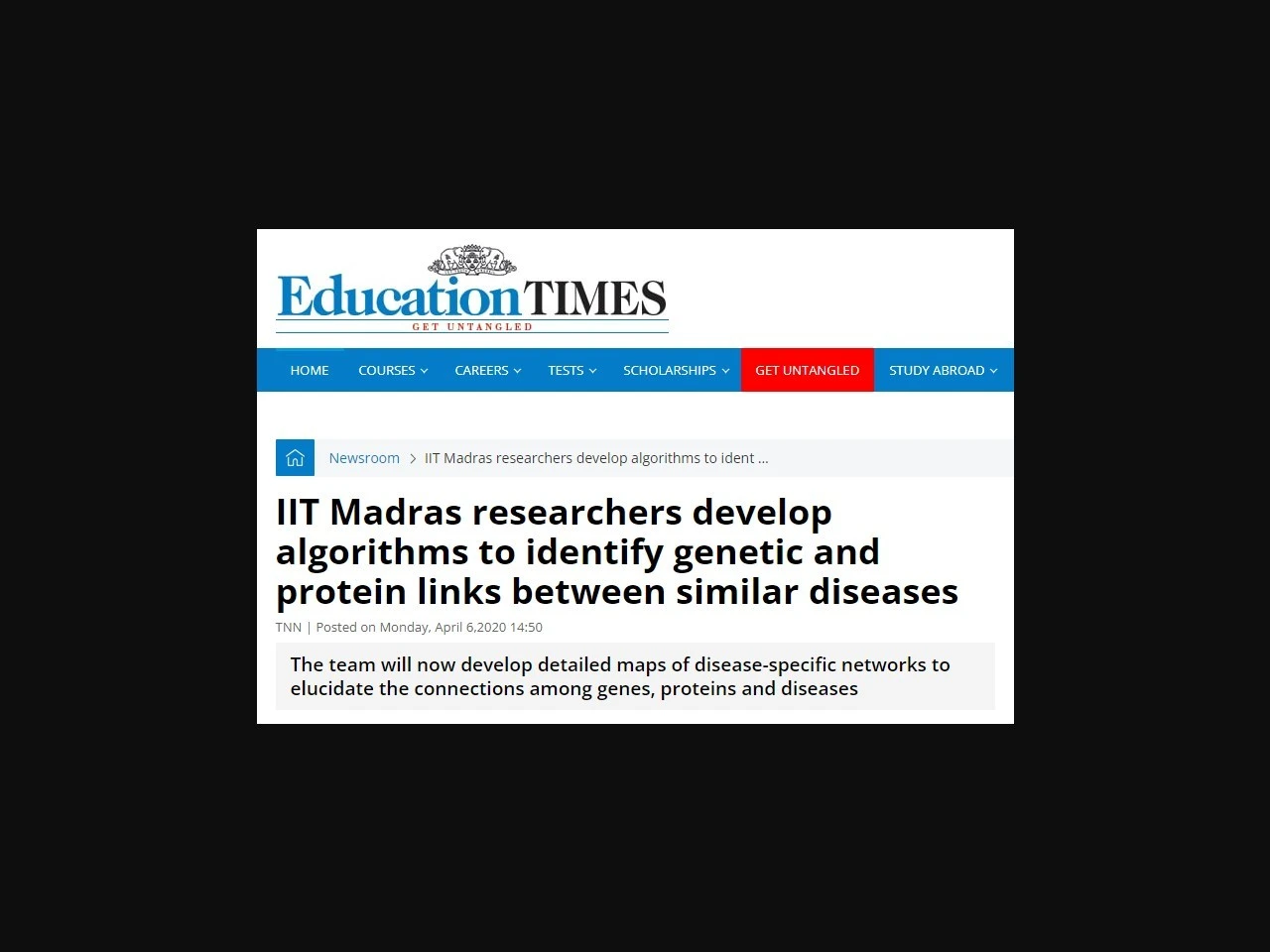 IIT Madras researchers develop algorithms to identify genetic and protein links between similar diseases