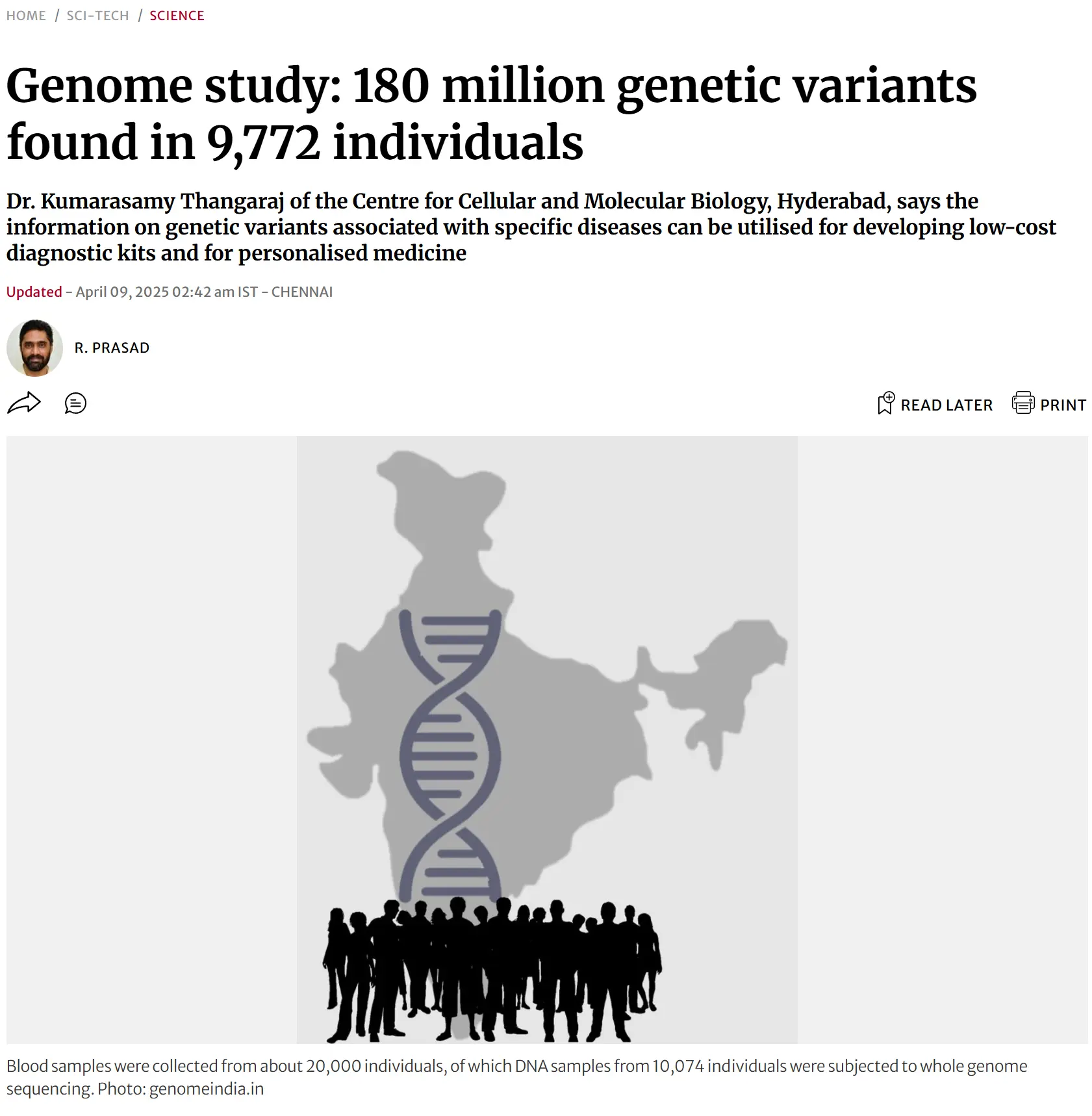 Genome study: 180 million genetic variants found in 9,772 individuals