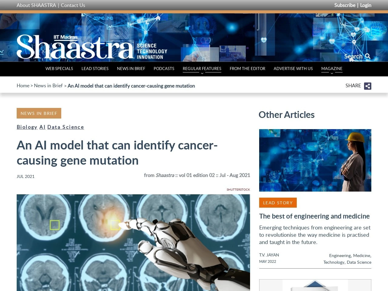 An AI model that can identify cancer-causing gene mutation