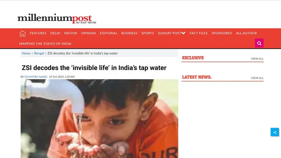 ZSI decodes the ‘invisible life’ in India’s tap water