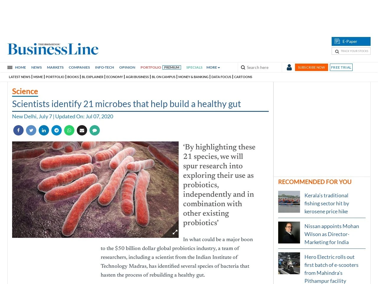 Scientists identify 21 microbes that help build a healthy gut