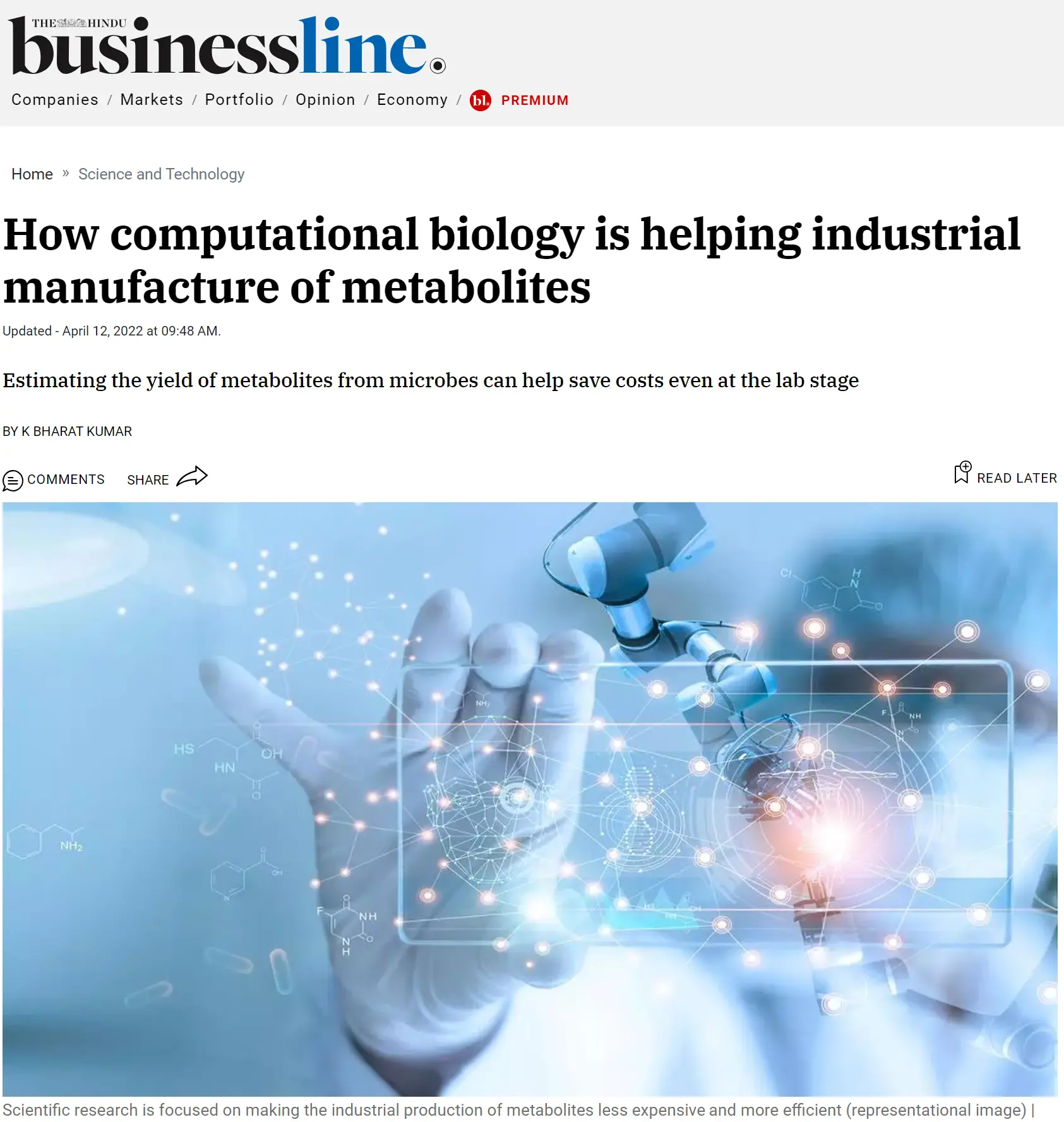 How computational biology is helping industrial manufacture of metabolites