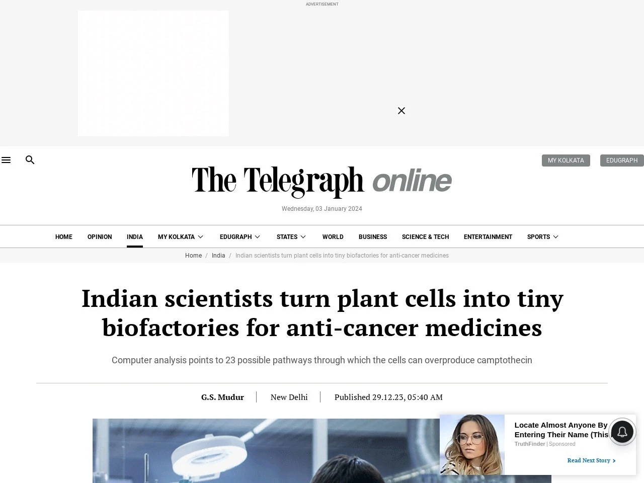 Indian scientists turn plant cells into tiny biofactories for anti-cancer medicines