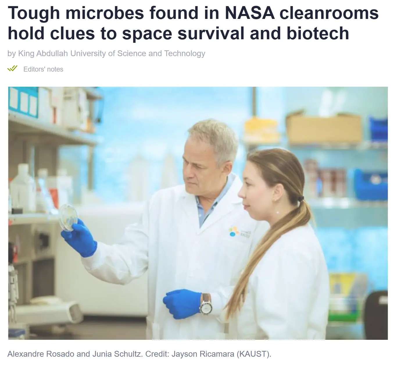 Tough microbes found in NASA cleanrooms hold clues to space survival and biotech