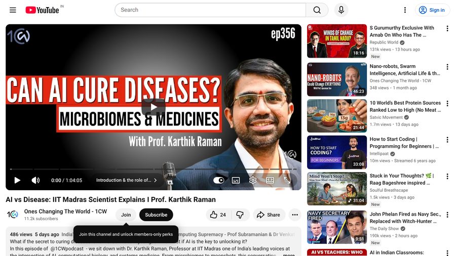 Can AI Cure Disease? IIT Madras Scientist on Microbiomes, Drug Discovery & the Future of Medicine