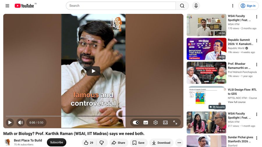 Math or Biology? Prof. Karthik Raman (WSAI, IIT Madras) says we need both.